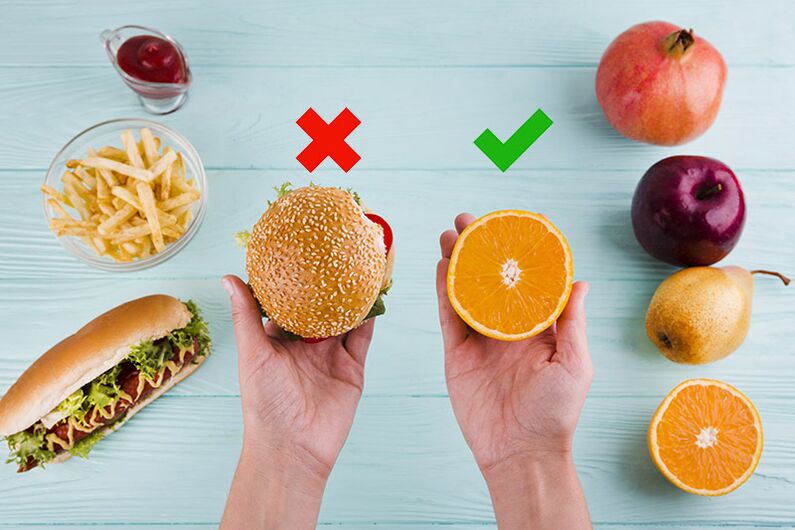 To lose weight, fast food snacks are replaced with fruits