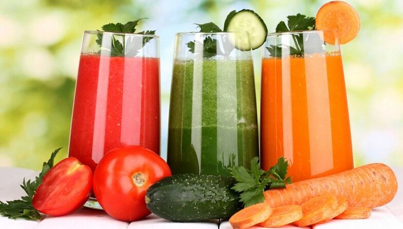 Low-calorie vegetable juice on the beverage diet menu