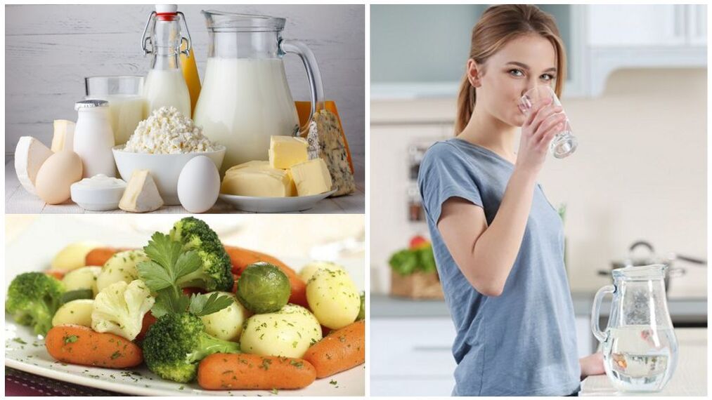 Diet for the aggravation of arthritis - water, dairy products, cooked vegetables
