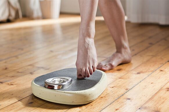weighing on the scale